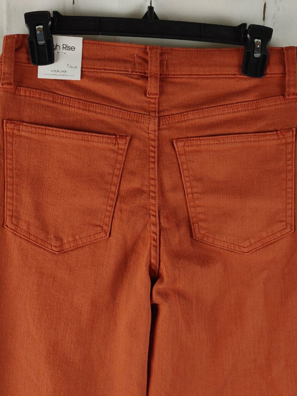 NWT Sneak Peek Junior Size 7/W28 High Rise Flared Orange Jeans 28x30.5 - Picture 5 of 13